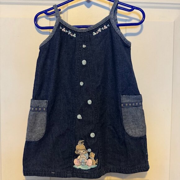vintage denim jumper dress 1980s Denim Jumper Dress